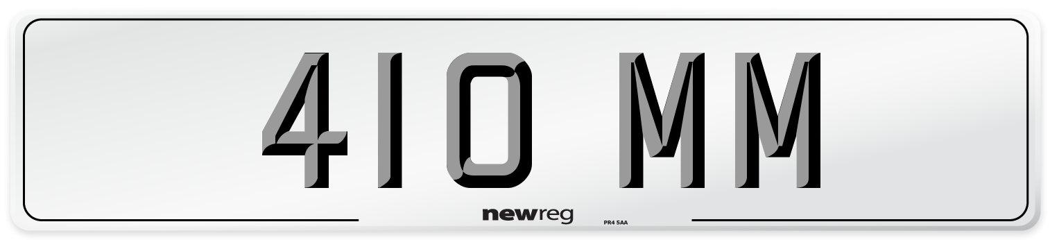 410 MM Number Plate from New Reg